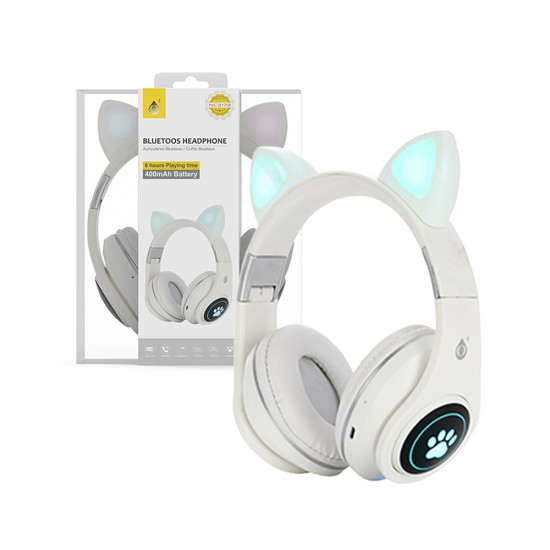 Auscultadores Orelhas de Gato Sem Fio OnePlus NC3172 com LED Luminoso e Microfone BTS/FM/TF(32GB)/Áudio 400mAh Branco Auscultadores Orelhas de Gato Sem Fio OnePlus NC3172 com LED Luminoso e Microfone BTS/FM/TF(32GB)/Áudio 400mAh Branco
